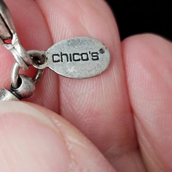 Chicos Short Cord Choker Necklace Round Enamel Pendant Red & Cheetah Print - Picture 7 of 12